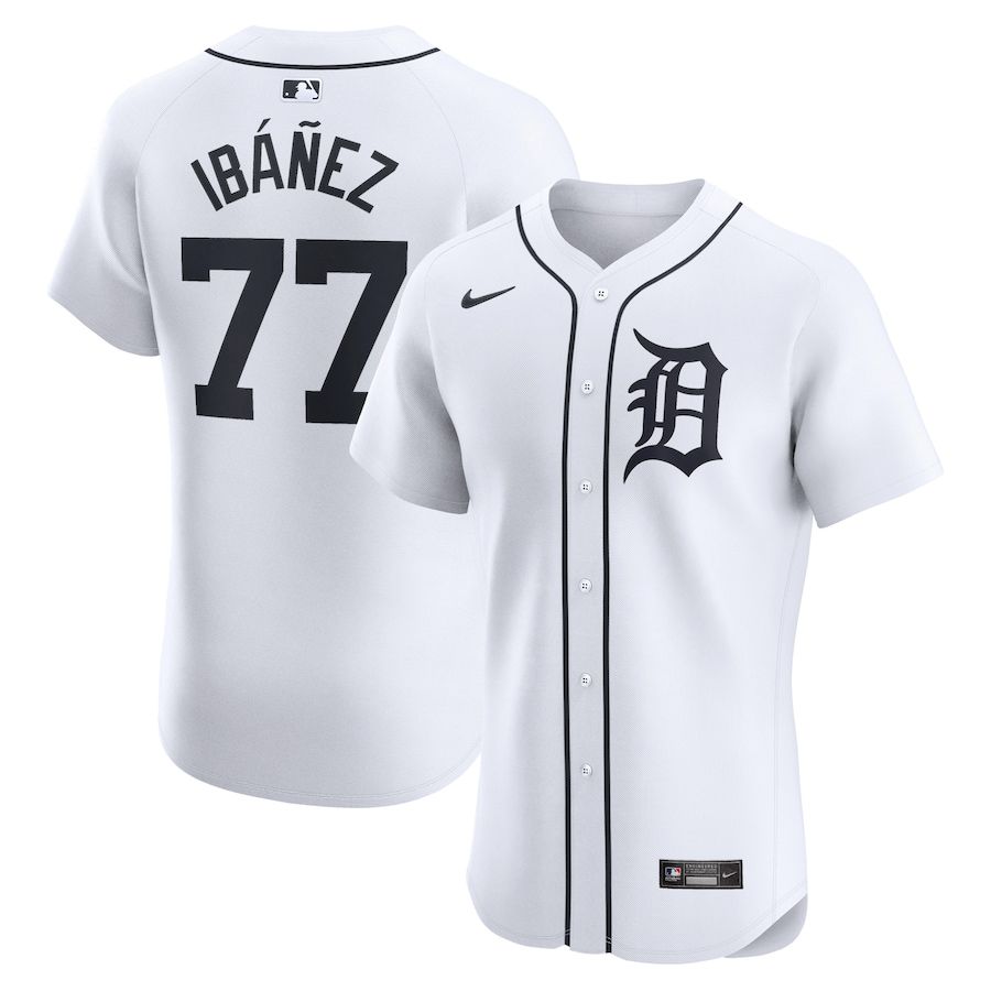 Men Detroit Tigers #77 Andy Ibanez Nike White Home Elite Player MLB Jersey->detroit tigers->MLB Jersey